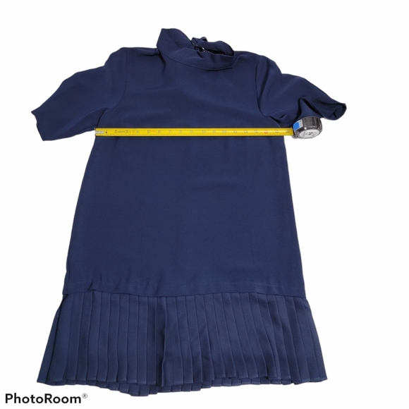 ZARA Navy Blue Pleated Dress, Size XSMALL - Picture 12 of 16